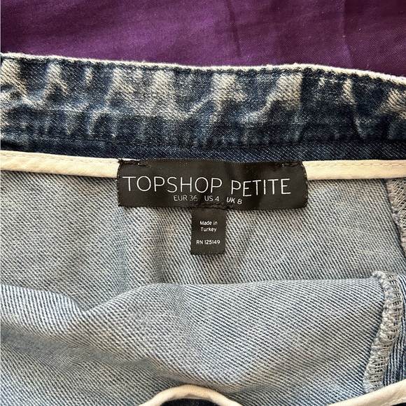TOPSHOP Petite A-Line Denim Skirt - Picture 5 of 6
